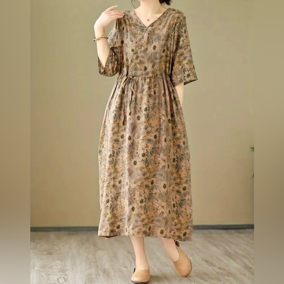 New boho cotton midi dress - Picture 3 of 5